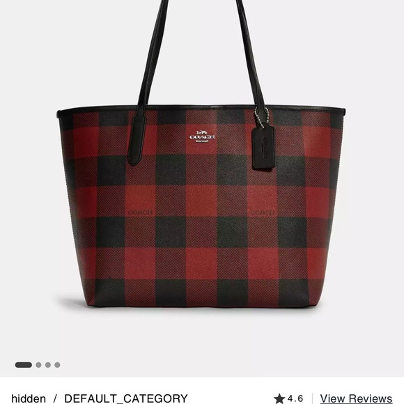 Coach Red and Black Plaid Tote Bag ❤️🎄🎅🏻 - Picture 1 of 11
